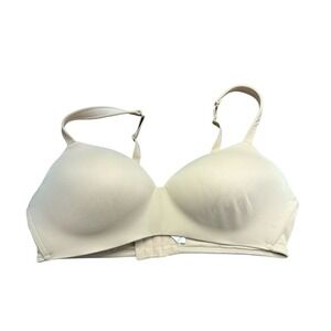 Cacique Lightly Lined T-shirt Bra Wireless No Wire Beige Size 42C